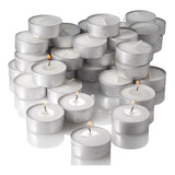 20 Velas Rechaud Parafina Decorativa Festa Alumínio Cor Branco