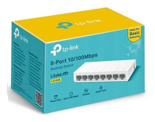 Switch 8 Portas Tplink Ls1008 10/100mbps Hub De Mesa