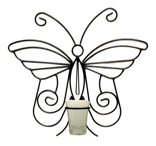 Arandela Borboleta Decorativa Parede Porta Vela Candelabro