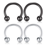 Pack De 24 Piercing Aros Bull De Acero Quirurgico