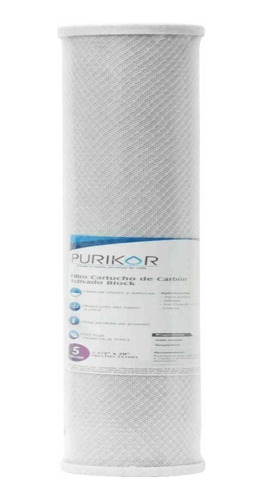Cartucho De Carbon Activado Bloque De 4.5x20 Purikor