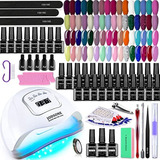 Jodsone Gel Nail Polish Kit Con U V Light 32 Colors Gel Poli