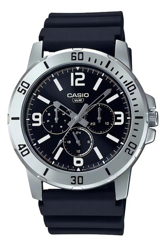 Reloj Casio Sports Mtp-vd300-1b Hombre Ts Color De La Correa Negro Color Del Bisel Gris Color Del Fondo Negro