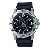 Reloj Casio Sports Mtp-vd300-1b Hombre Ts Color De La Correa Negro Color Del Bisel Gris Color Del Fondo Negro