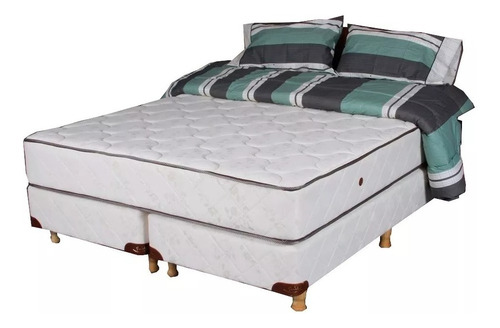 Somier Colchon Queen 160 X 190 Espuma 2 Almohadas Sommier