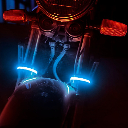 Tiras Led Luz Flash Giro Guiños Universal Moto Cafe Racer X2