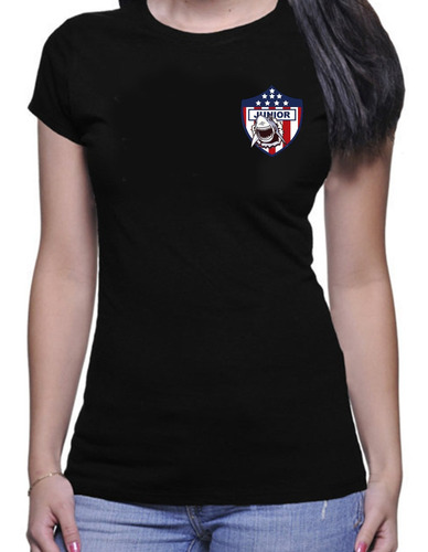 Camiseta Color Negro Mujer  Junior De Barranquilla