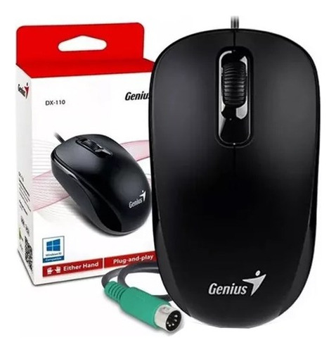 Mouse Con Cable Genius Dx-110 Ps2 1000dpi 3 Botones Negro