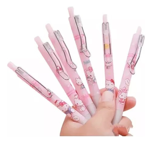 Pack 6 Plumas Bolígrafos De Gel Hello Kitty Sanrio