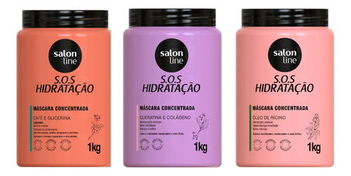 Kit Cronograma Para Crespos Cacheados Hidratação Salon Line