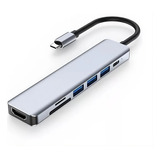 Hub Usb C 7 En 1 Adaptador Hdmi 4k Lector Tarjetas Sd