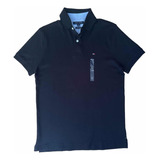 Camiseta Tipo Polo Tommy Hilfiger Hombre Talla S F056 Negro