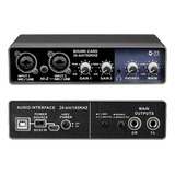 Interfaz De Audio Portátil Tarjeta De Sonido Usb Preamplific