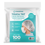 Touca Descartável Branca Tnt C/ Elástico C/ 100 Unidades Cor Branco N/a