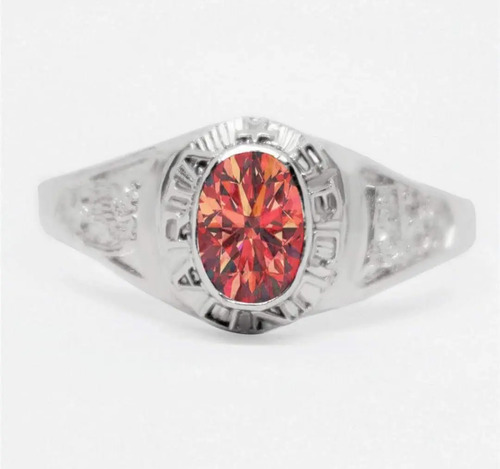 Anillo Graduación Secundaria Plata Piedra Roja | Meses sin interés