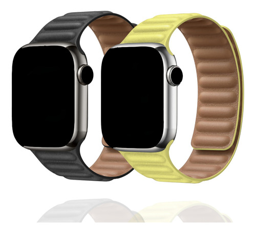 Pulseira Couro Loop Magnética Para Apple Watch Series E Iwo