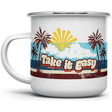 Taza Camping Retro Esmalte, Regalo Amantes Aire Libre