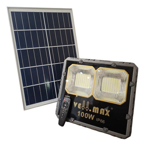 Reflector Solar 100w C/ Control Remoto Y Panel 1600 Lumens