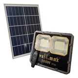 Reflector Solar 100w C/ Control Remoto Y Panel 1600 Lumens