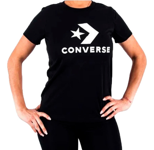 Remera Converse Lifestyle Mujer Nova Negro Ras