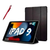 Melhor Capa Para iPad 9 / 8 / 7 10.2 A2602 A2604 + Caneta Cor Preto