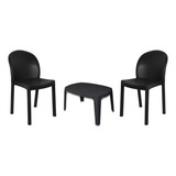 Combo 2 Silla Barcelona Negra 1 Mesa Ratona Mascardi