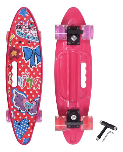Monopatín Mini Cruiser De 22 Pulgadas Con Iluminación Puwhee