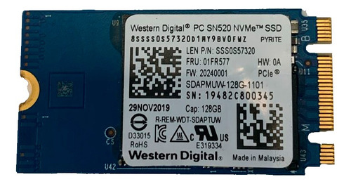 Disco Interno Ssd 128gb M2 Nvme - Western Digital Pull New 