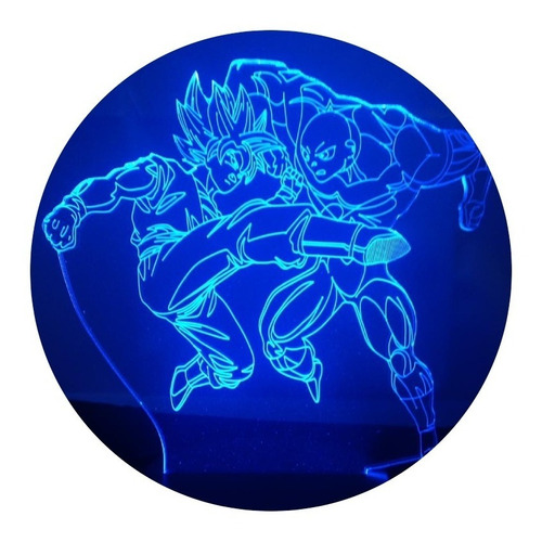 Lámpara Ilusión 3d Goku X Jiren Dragon Ball + Control Remoto