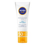 Nivea Protector Solar Facial Para Piel Sensible 50ml Fps 50