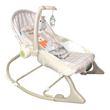 Silla Mecedora Bebe Reforzada Con Música Y Vibración 18kg Color Oso Polar