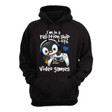 Sudadera Negra Pingüino Gamer Amor A Los Videojuegos 2393