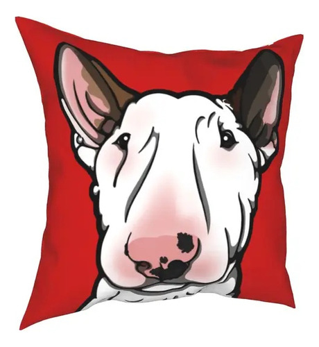 Capa De Almofada Quadrada Com Estampa De Bull Terrier