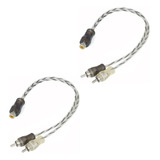 2 Cabos Y Rca Injetado Techone 2 Machos Listrado Prata 4mm