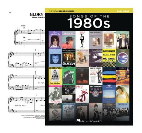 Partituras Piano Facil Songs Of The 1980s, 80 Songs Digital