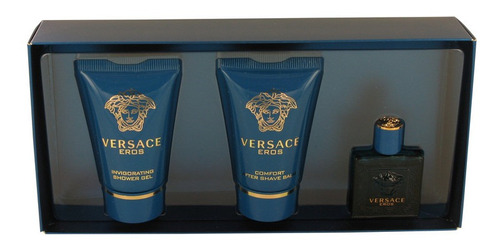 Set De Regalo Versace Eros Por Versace- Mini Edt 17 Onzas,