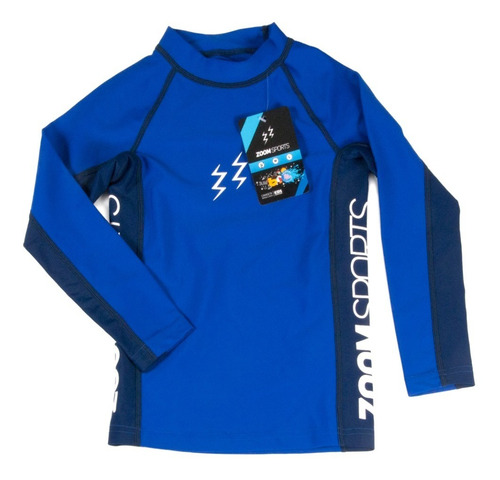 Camiseta Infantil Manga Larga Natación Azul