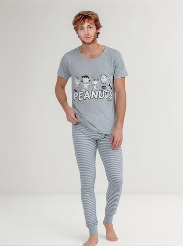 Pijama Para Caballero Diseño Pandilla Peanuts