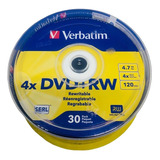 Disco Virgen Dvd+rw Verbatim De 4x Por 30 Unidades