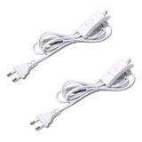 2 Cables Armado Lampara Con Interruptor-enchufe Blanco 1.8m