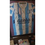 Camiseta De Futbol(racing Club)enmarcada,autografiada.