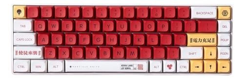 Evangelion Keycaps Eva 02 Anime Japonés Pbt Teclas Para