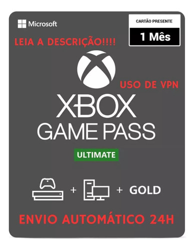 Xbox Game Pass Ultimate 1 Mês Precisa De Vpn 