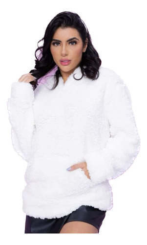 Casaco Teddy Bear Feminino Com Capuz Moda Inverno