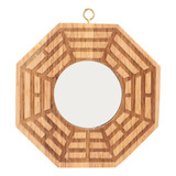 Colgante De Puerta Cóncava De Madera Bagua Con Espejo Convex