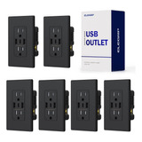 Enchufe Inteligente Marca Elegrp 6pz 3 Tomas/2 Usb/negro