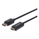 Cable Conector Displayport A Hdmi 4k 1m Negro Manhattan /vc