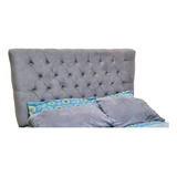 Respaldo De Sommier Cama Capitone Pana 2 Plazas Promo