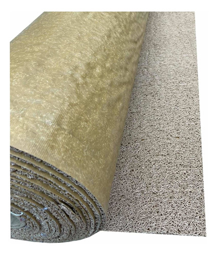 Alfombra Felpudo Goma Rulito Beige Con Base Kreatex