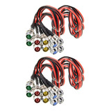 2x 10mm 12v Led Luz Indicadora Bombilla Piloto Panel Coche